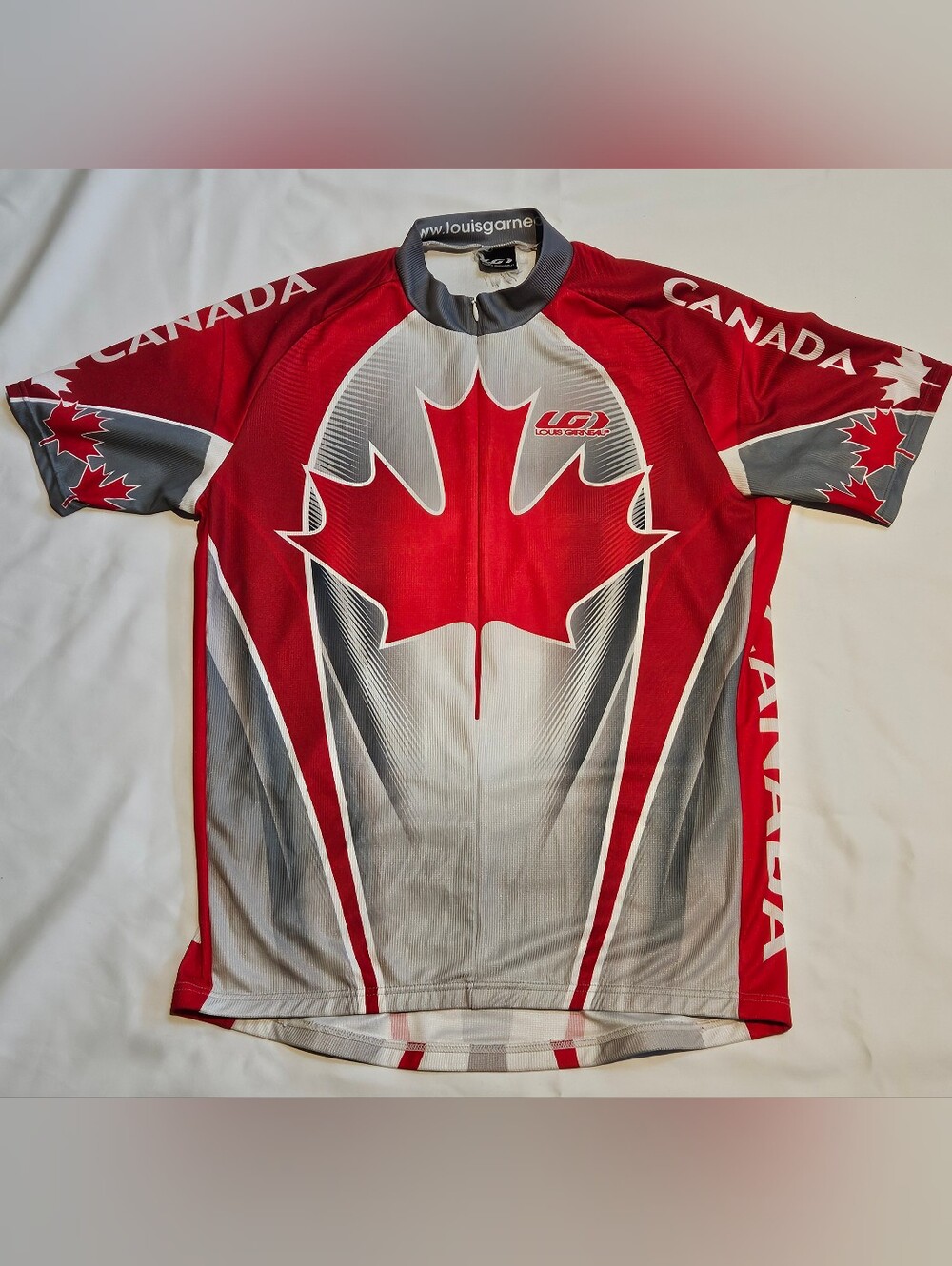 Louis Garneau Team Canada Cycling Jersey Red White Maple Leaf Large🇨🇦